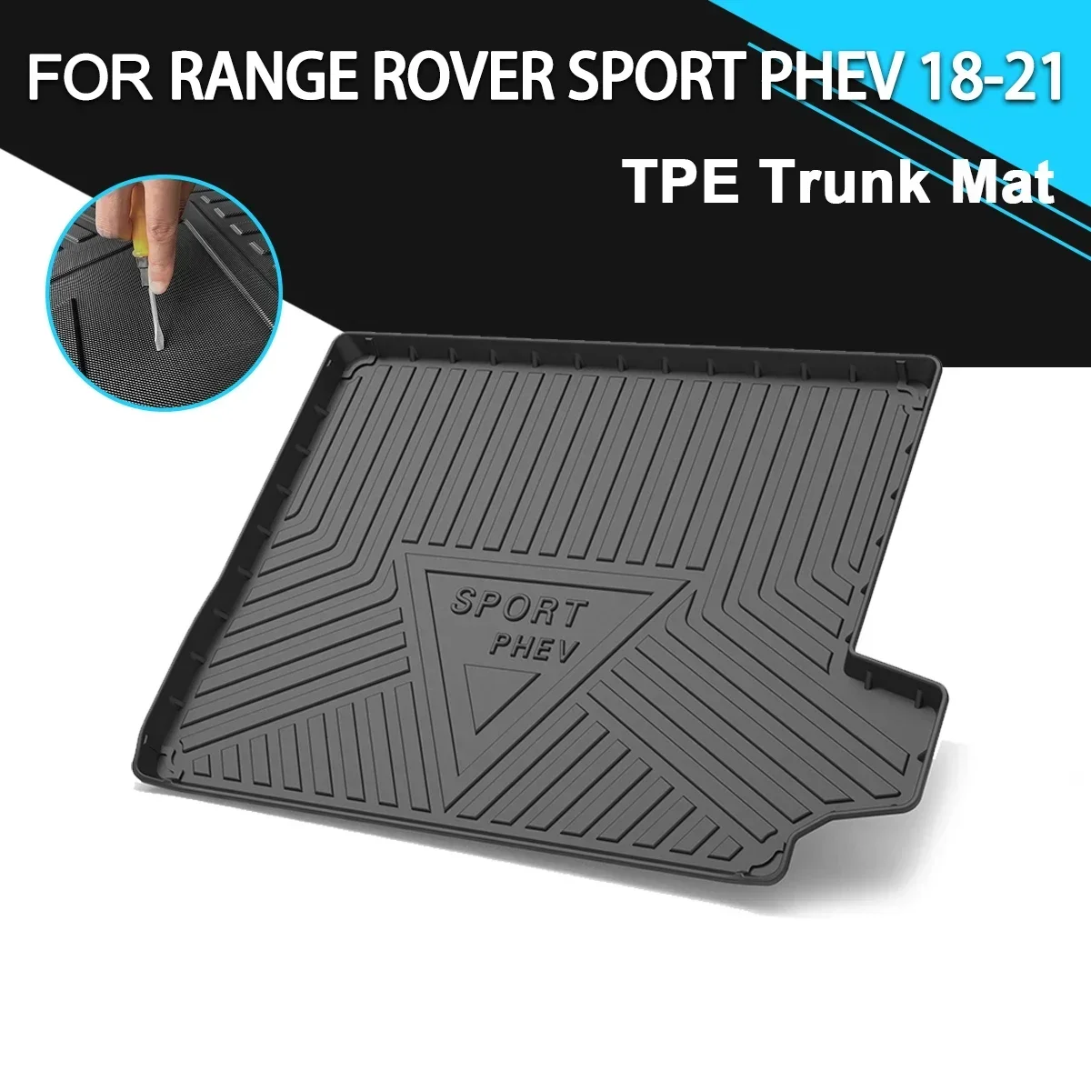 

Car Rear Trunk Cover Mat Rubber TPE Waterproof Non-Slip Cargo Liner Accessories For Land Rover SPORT PHEV 2018-2021