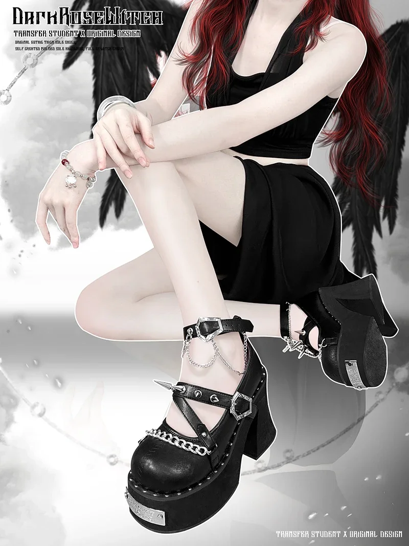 Original Punk Style Round Head Thick Bottom Platform Shoes