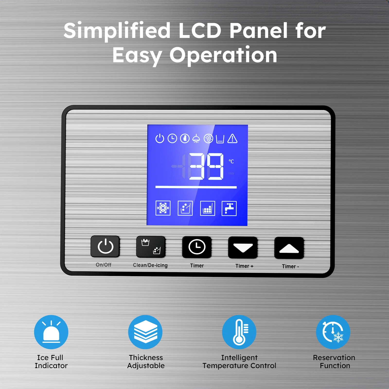 Commercial Ice Maker, Ice Making Machine with Large Storage Bin, Auto Self-Cleaning Ice Maker Perfect for Home Bar Business 5