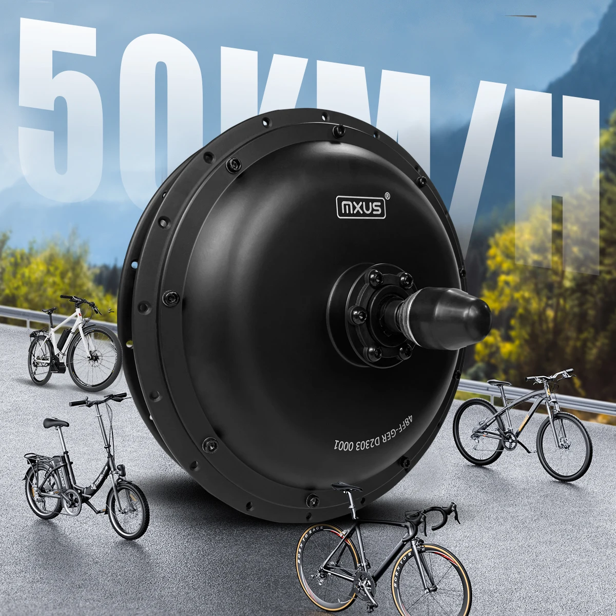 MXUS Brand Ebike Hub Motor 48V 1000W Front /Rear Brushless Non-gear Hub Motor for Electric Bike Conversion kit and Scooter