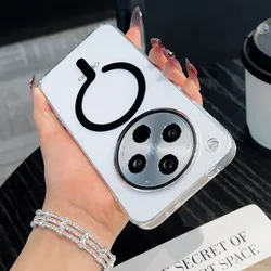 Transparent Magnetic Wireless Charging Protective Back Cover Case for Find X8S Plus (Black)