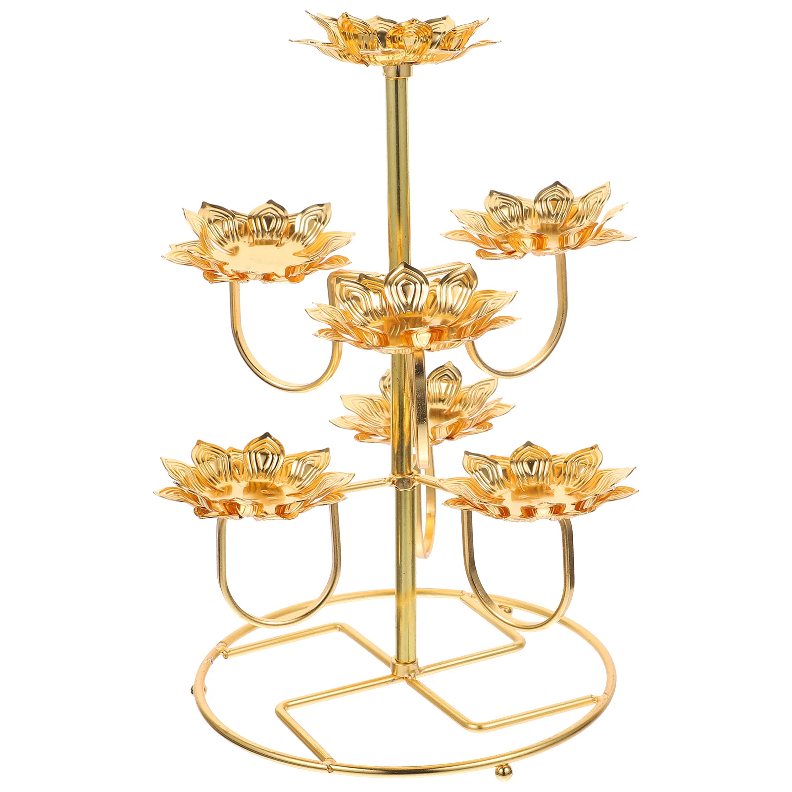 

Lotus Butter Lamp Base Buddha Lamp Holder Creative Candle Holder Candlestick Butter Lamp Holder for Temple Craft Ornaments