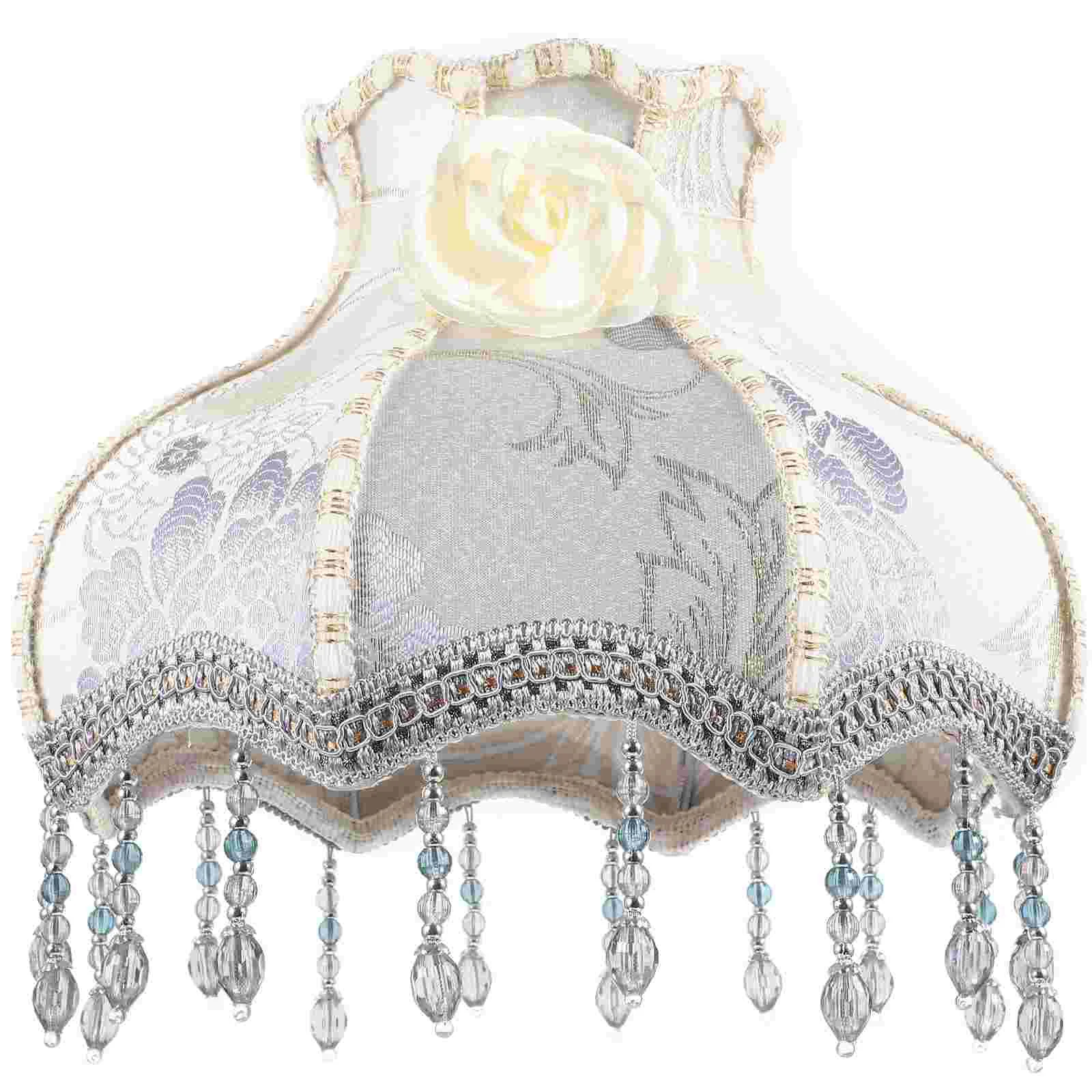 

Printed Princess Lampshade Victorian Vintage Delicate Scallop Shades with Fringe Unique Replacement