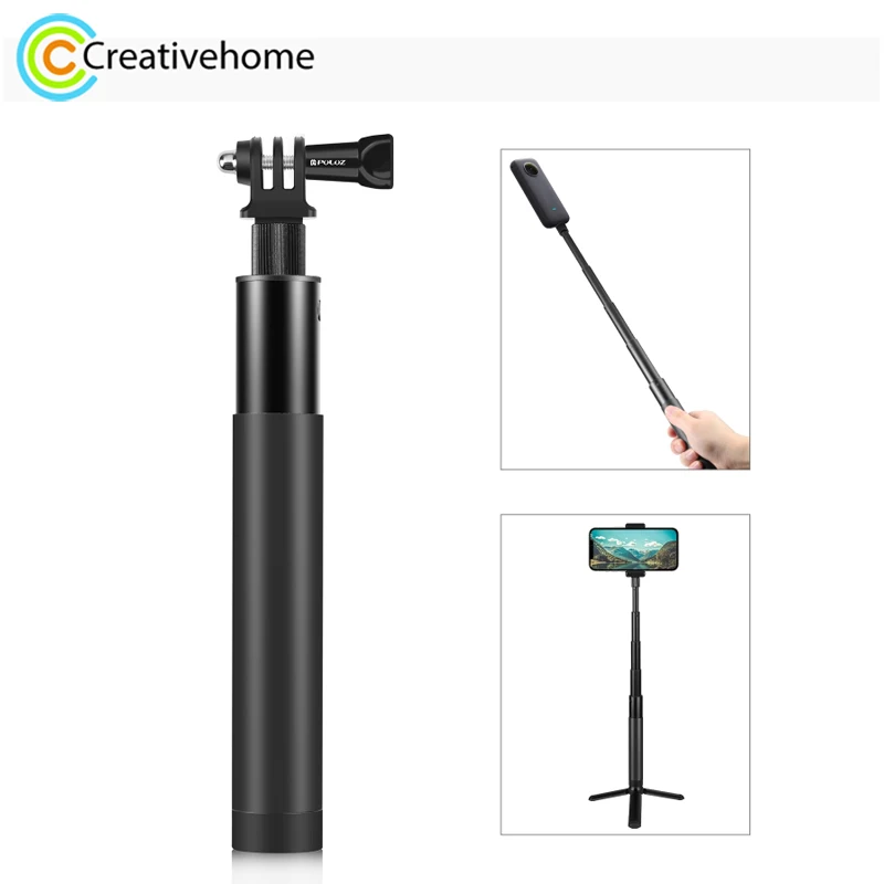 PULUZ 70cm Retractable Metal Selfie Stick Monopod with Invisible Adapter Base & Screw For Insta360 Cameras One RS / X2 / X3