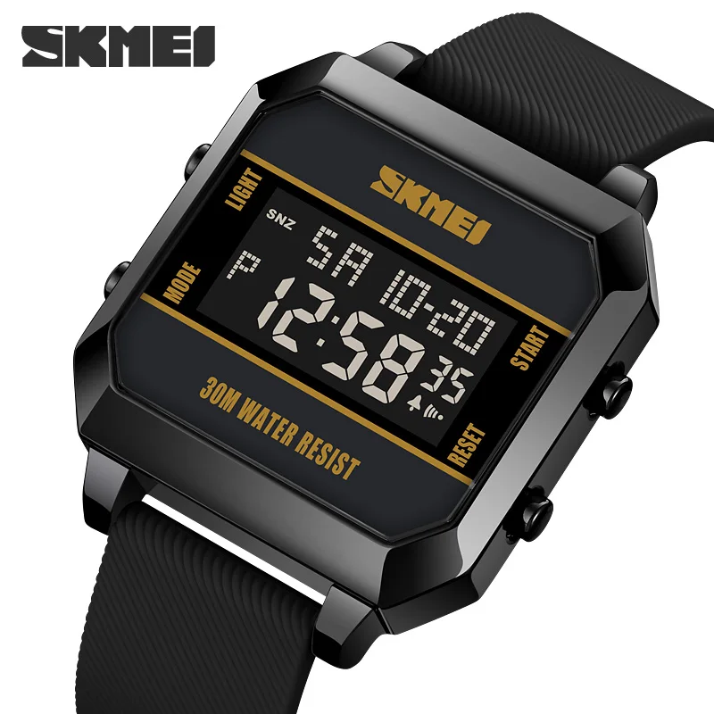 

SKMEI Waterproof Digital Watch for Man Luxury Luminous Chronograph Countdown Electronic Men's Wristwatch with Date Silicon Strap