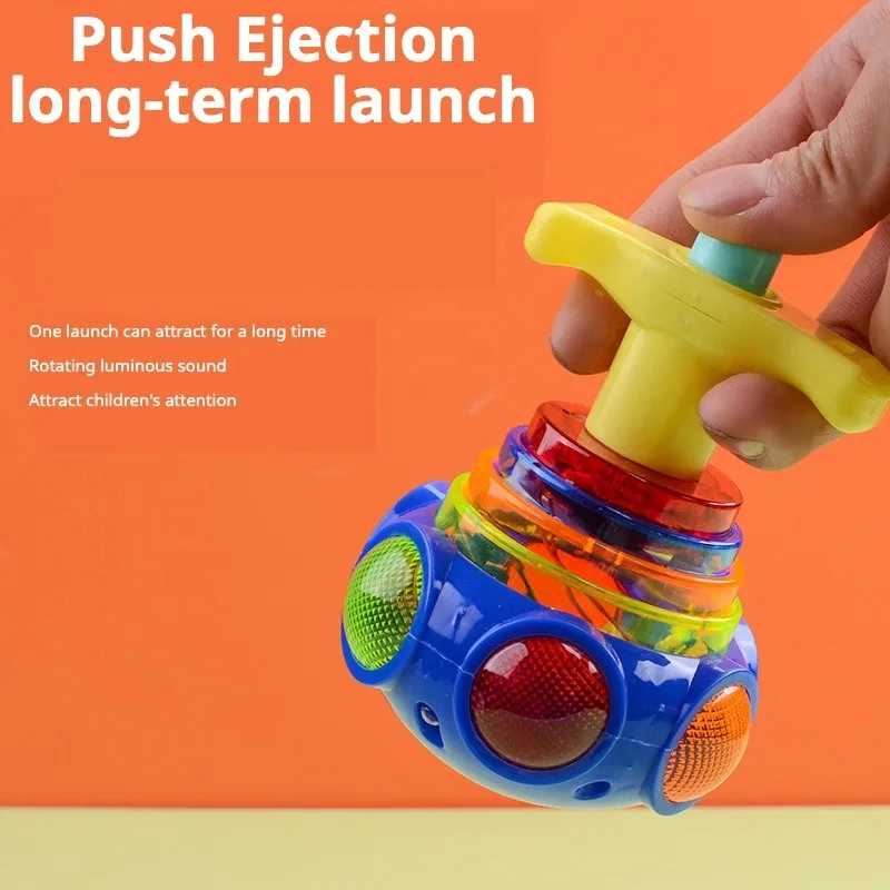 Gyroscope Toy 9cm Music Luminous Magic Rotating Launch Cartoon Colorful Flash Children Toys