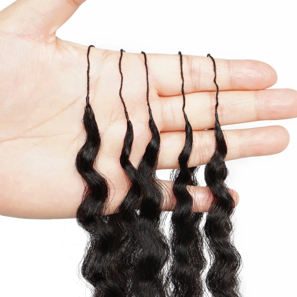 Capelli Umani con Effetto Piumato, Pre-divisi, per Treccine Senza Nodi, Capelli Sfusi per Intrecciare, Stile Afro Kinky, Yaki Liscio, Bobbi - immagine 2