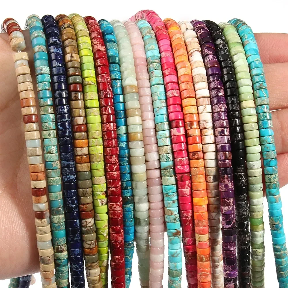 Natural Sea Sediment Turquoise & Imperial Jasper Spacer Beads for DIY Jewelry 1