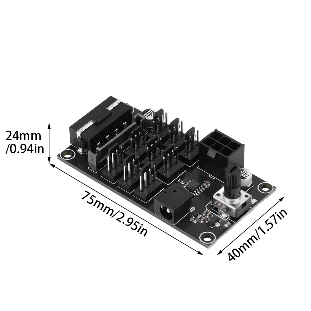 DC 12V 4-Wire PWM Fan Speed Controller 9-Way 4-Pin Fan Speed Controller Module 1 Adjustable For PC Heatsink fan speed controller