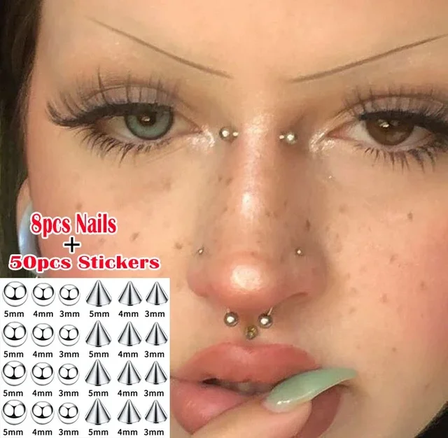 Sticker Sticking Nose Pin Sticker Nose Piercing Silver Bindi Fake