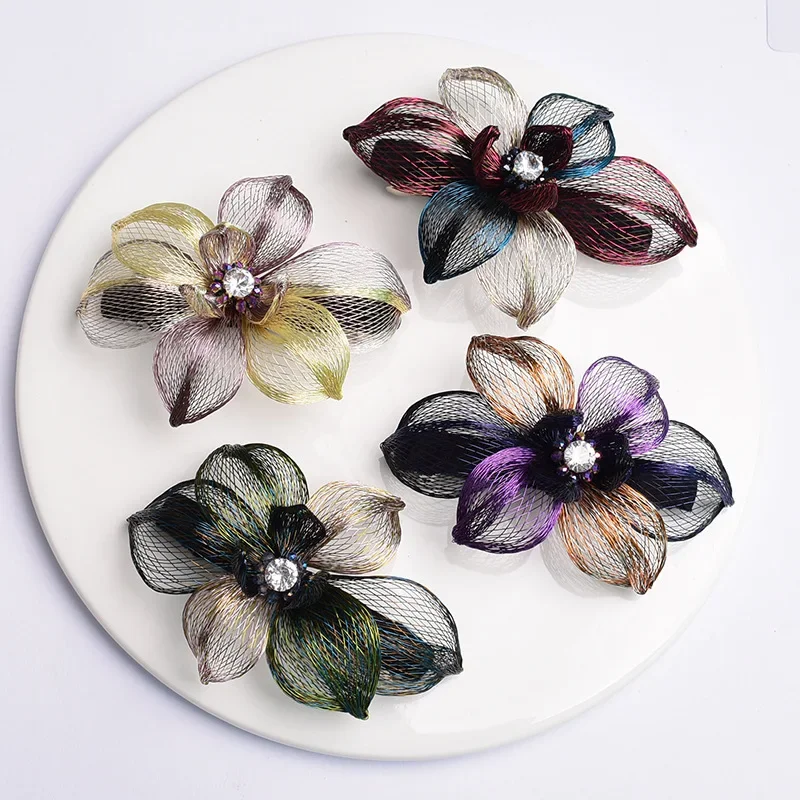 

Fashion Handwoven Copper Wire Flower Hairpin Hair Accessories for Women Retro Elegant Hair Clip Headwear Bridal Jewelry Tiara
