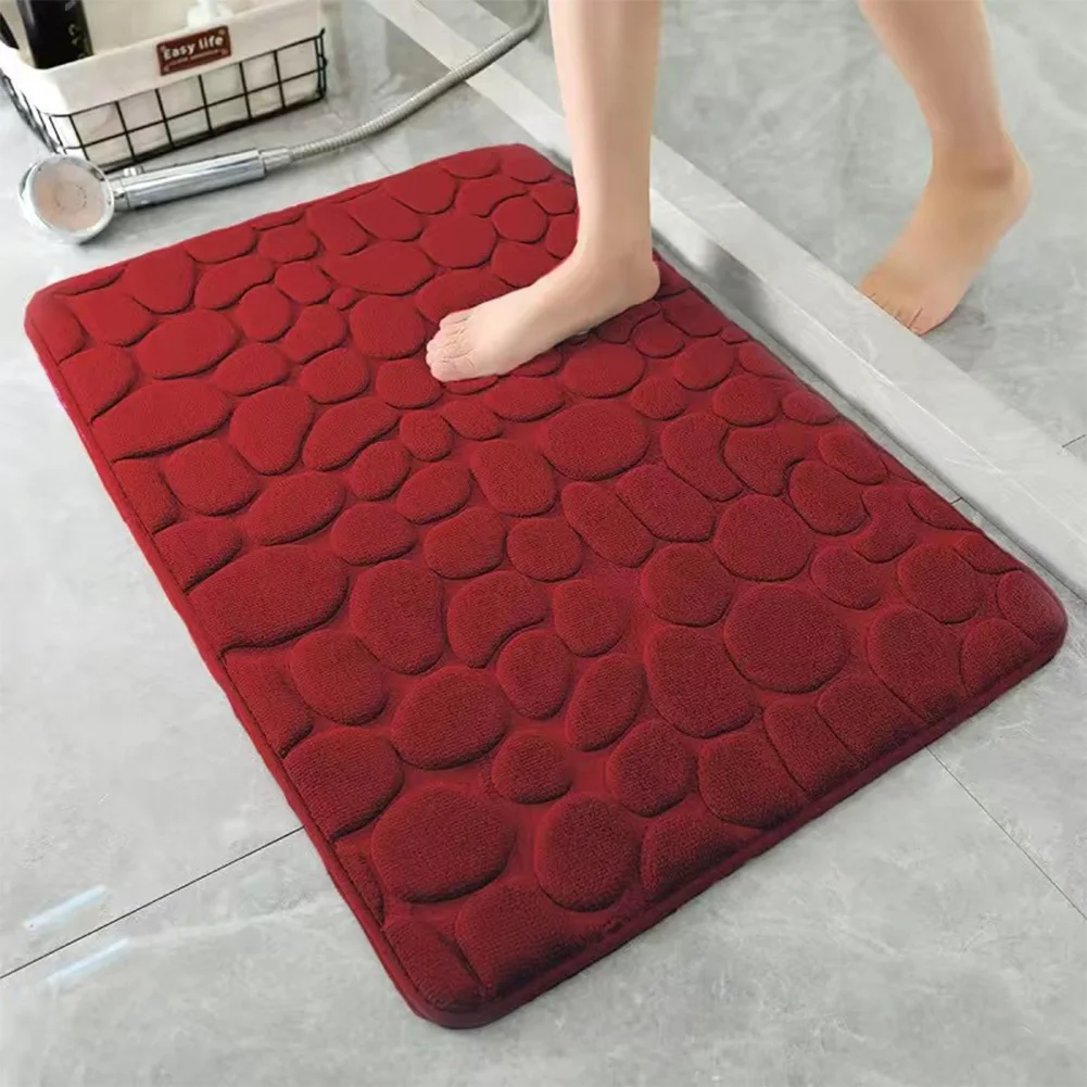 Premium Absorbent Non-Slip Quick-Dry Bathroom Mat with Cobblestone Design