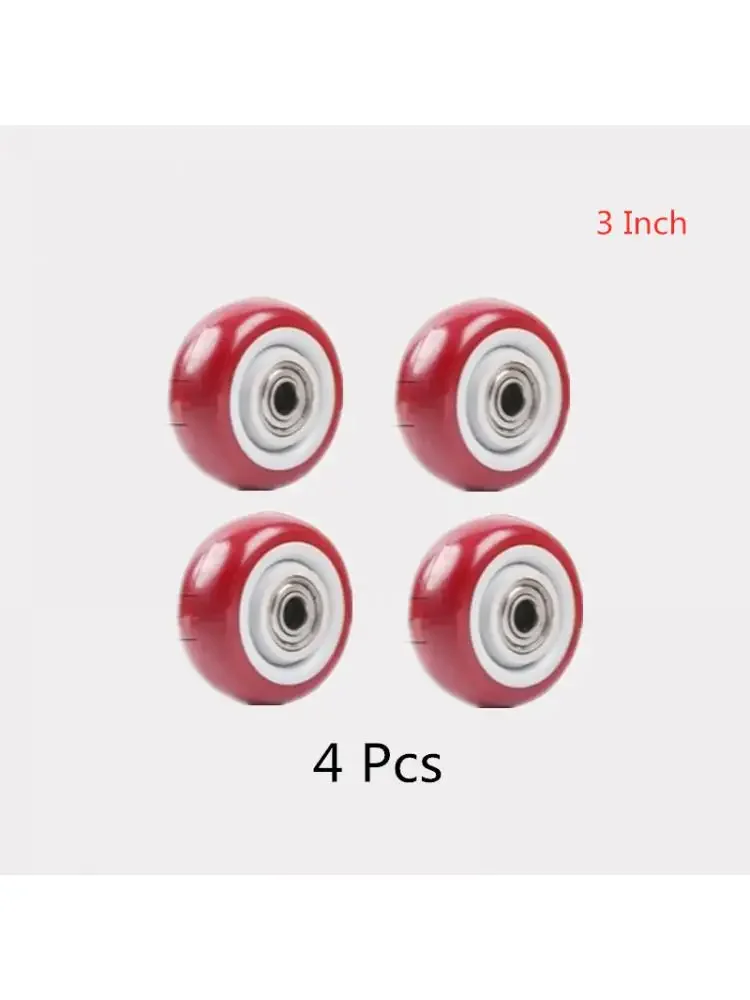 

4 Pcs/Lot 3 Inch Polyurethane Universal Wheel Single Silent Trolley Caster Heavy Wear Resistant Directional