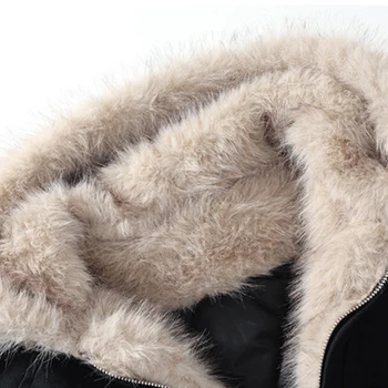 الرجال الشتاء الفراء طوق جاكت مزود بغطاء للرأس كلينفيت معطف مبطّن الرجال رشاقته الدافئة سترات أبلى الشارع الشهير Harajuku المتضخم سترة 5