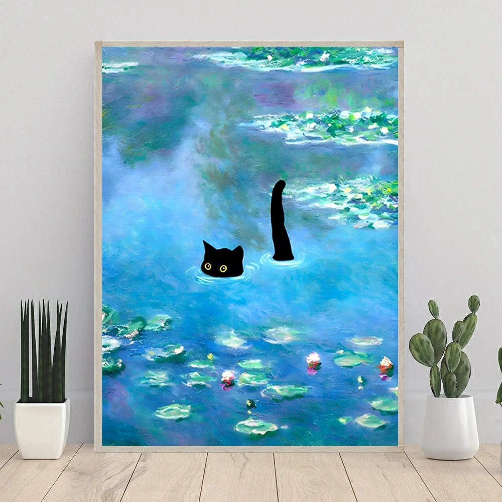 Description Picture 6 of itemFunny Cute Black Cat 5D DIY Diamond Painting Mosaic Famous Paintings Van Gogh Monet Embroidery Cross stitch Picture Home Decor