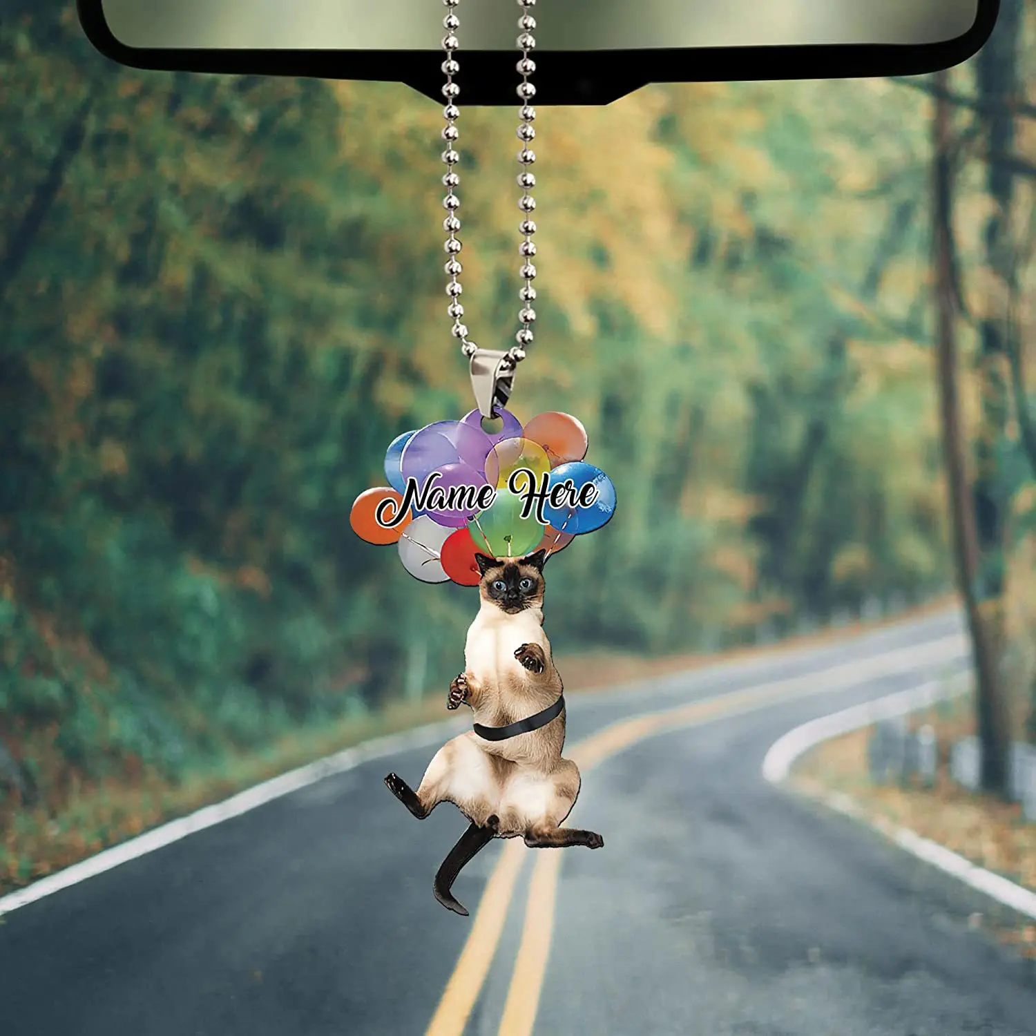 Cute Dog Car Hanging Ornament with Colorful Balloon Hanging