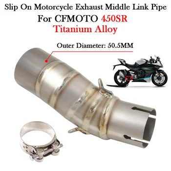 Slip On For CFMOTO 450SR 450 SR Motorcycle Exhaust Titanium Alloy Muffler Escape Moto Modify 51mm Mid Middle Link Pipe Bike Tube