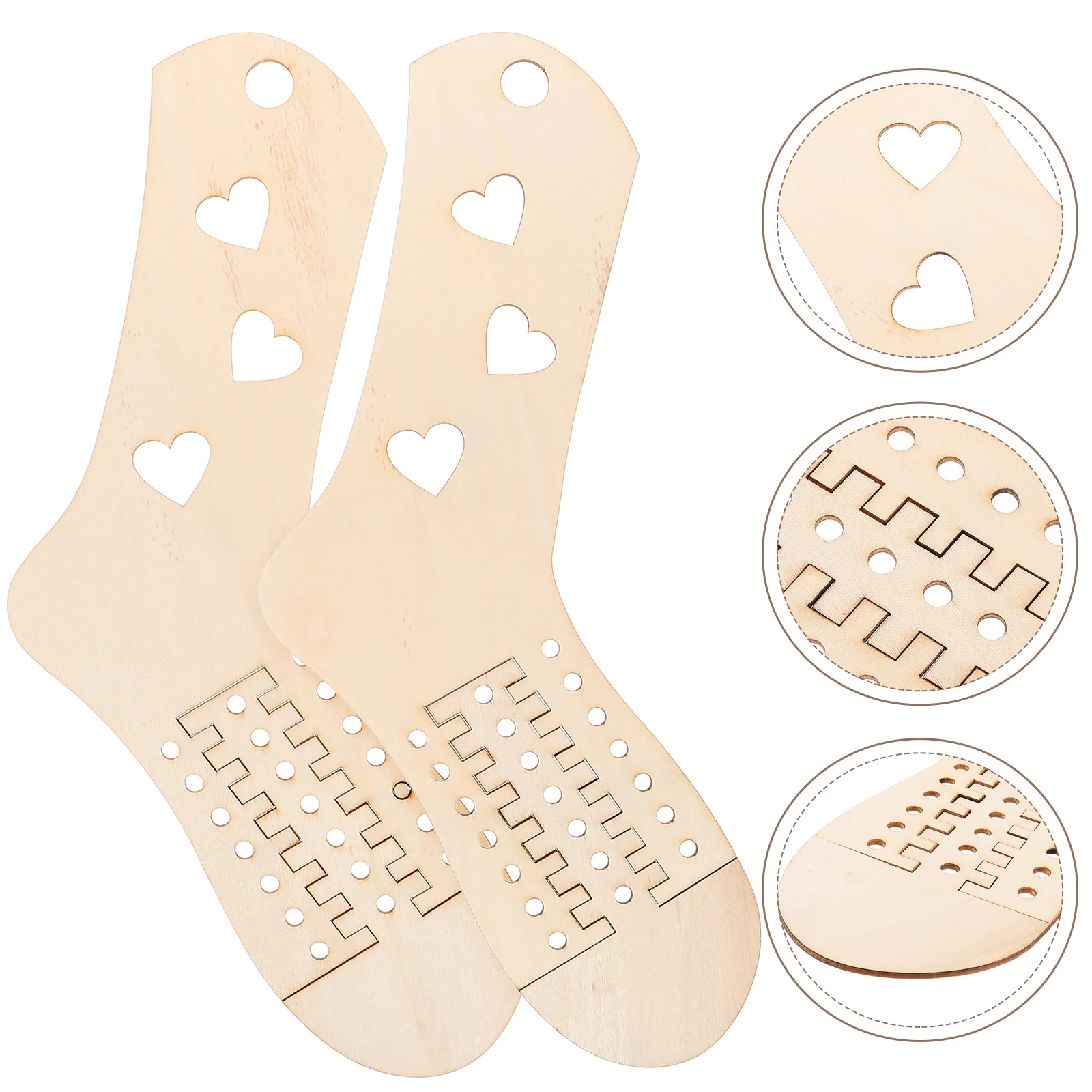 2 Pcs DIY Wooden Sock Knitting Tools Blockers for Woven Socks Models Mold Crochet