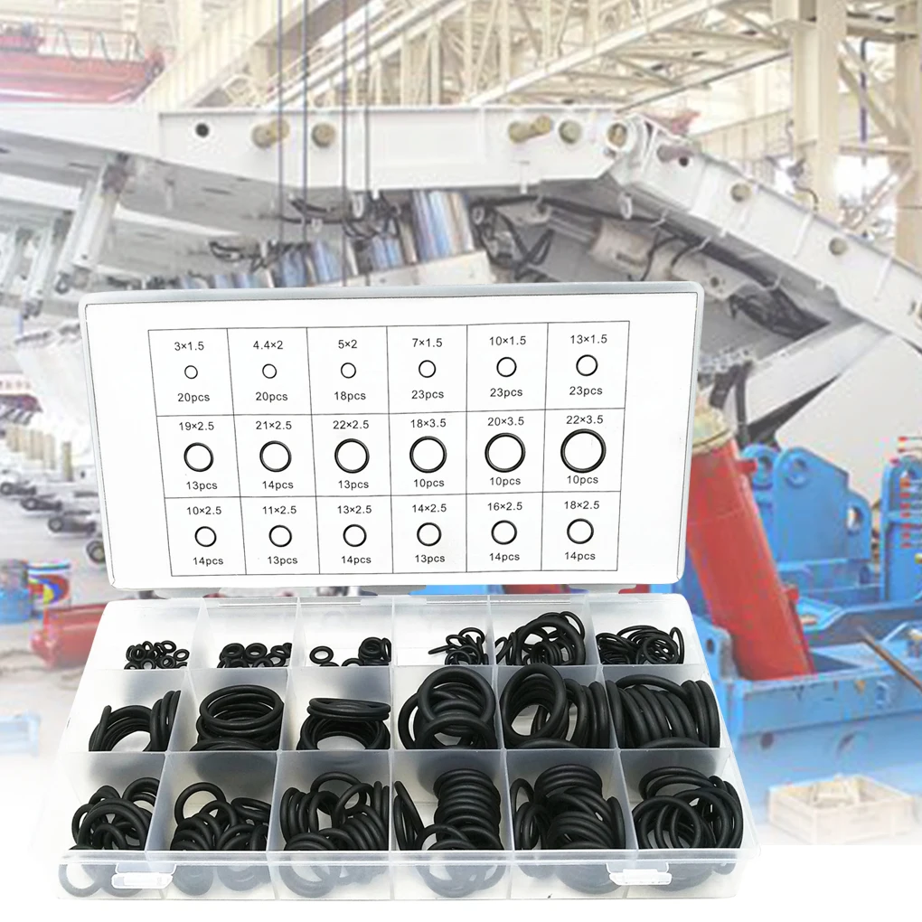 279 Piece Sealing O Ring Silicone Assortment Kit Set with Carrying Case 18 Sizes Plumbing