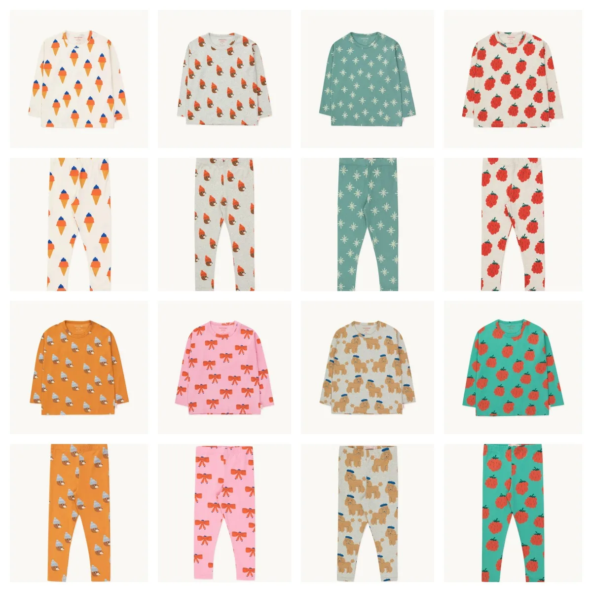 

2023 Autumn/Winter New TC Boys and Girls Long Sleeves+Pants Full Print Set Homely Casual Wear Pajamas for Kids Pajama Set