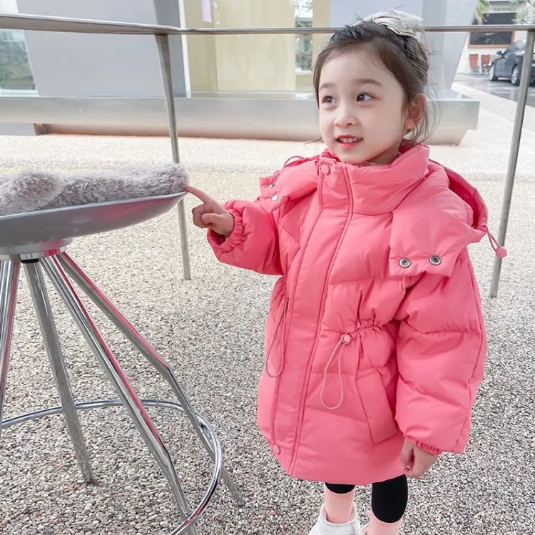 2022 Winter Girls Fashion Thick Warm Parka Coat Baby Kids Children