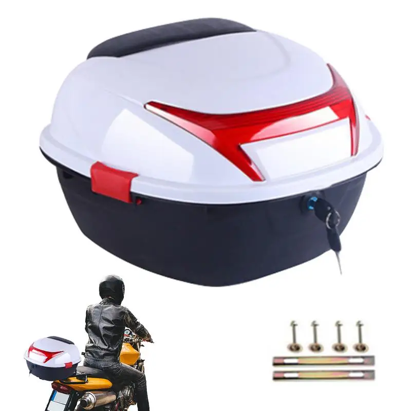 

Motorcycle Luggage Box Motorcycle Storage Trunk Box With Large Reflectors Large Motorcycle Storage Top Carrier Waterproof Case