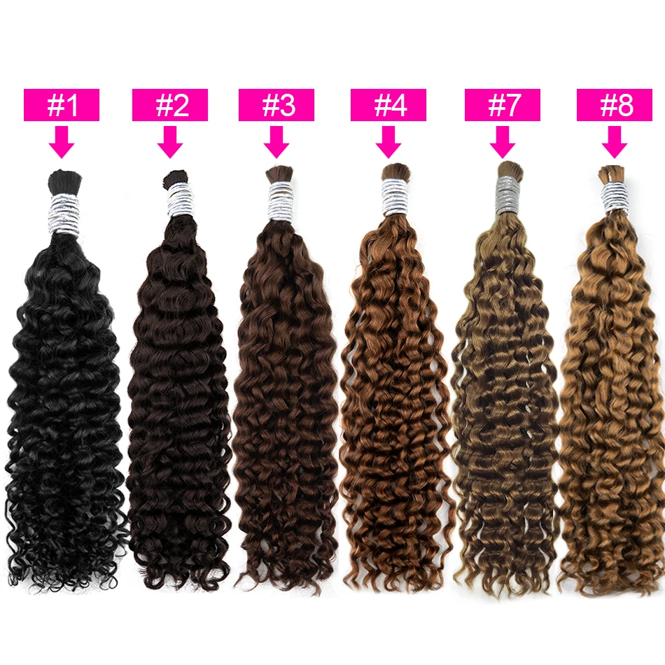 Real Virgin curly Human Hair Bulk Extension 613 Blonde Hair Bulk Weaving For Braiding Unprocessed No Weft Deep Wave