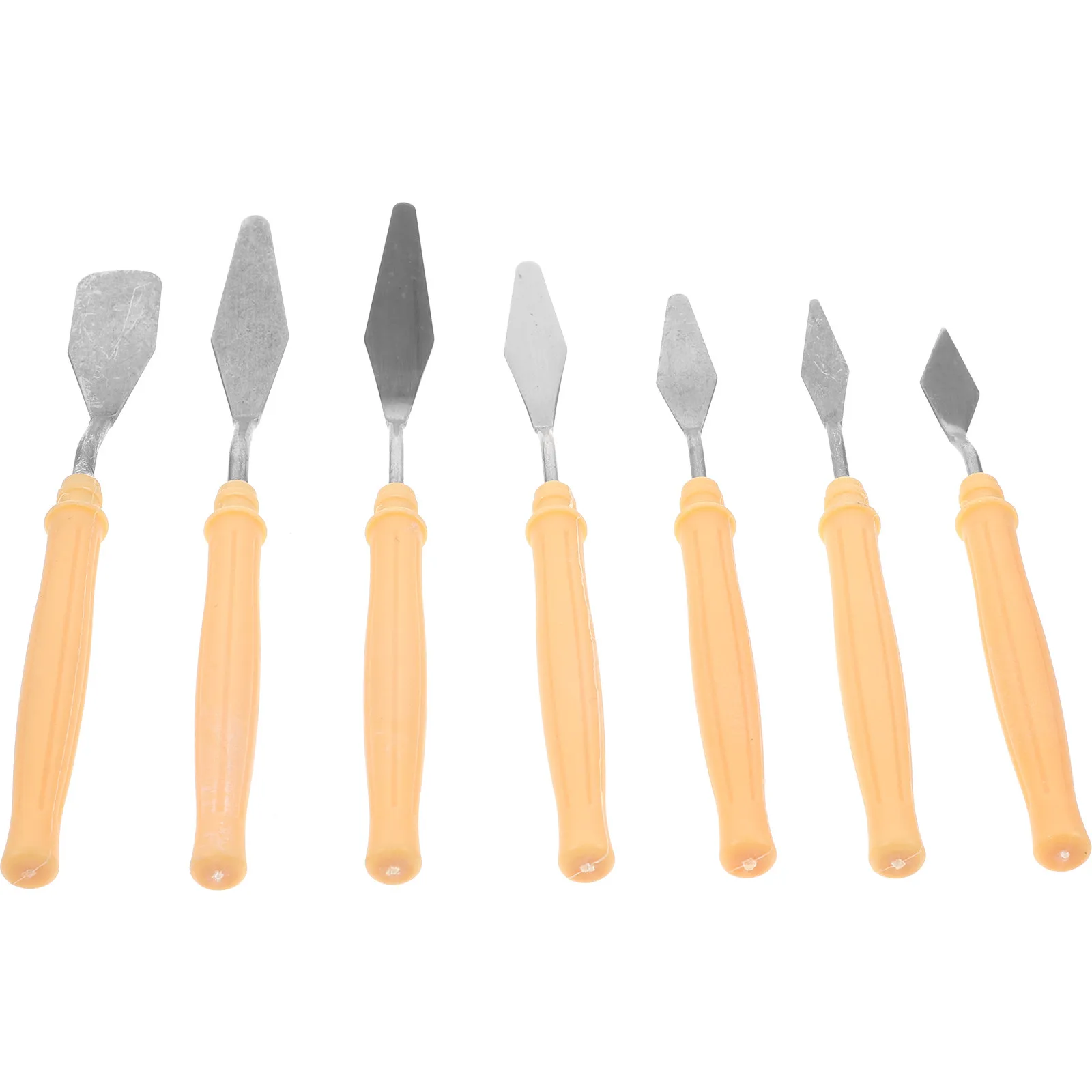 7Pcs 페인팅 스크레이퍼 플라스틱 손잡이 세트 경량 휴대용 아트 페인팅 믹싱 도구 오일 캔버스 벽 페인트 안료 스패툴