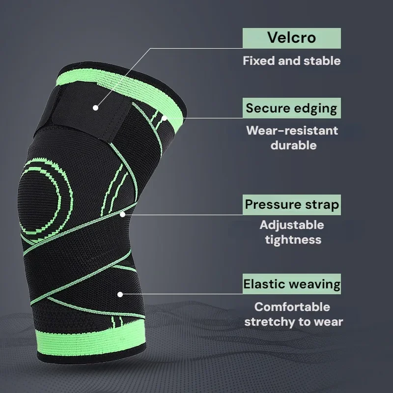 1PCS Adjustable Sports Knee Pad Knee Pain Relief Patella Stabilizer Brace Support for Hiking Soccer Basketball Running Sport