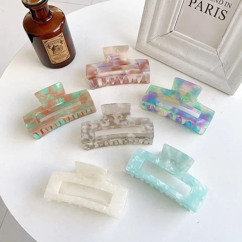 Large Rectangular Hair Clip With Serrated Grip For Hair Styling_voghion.com