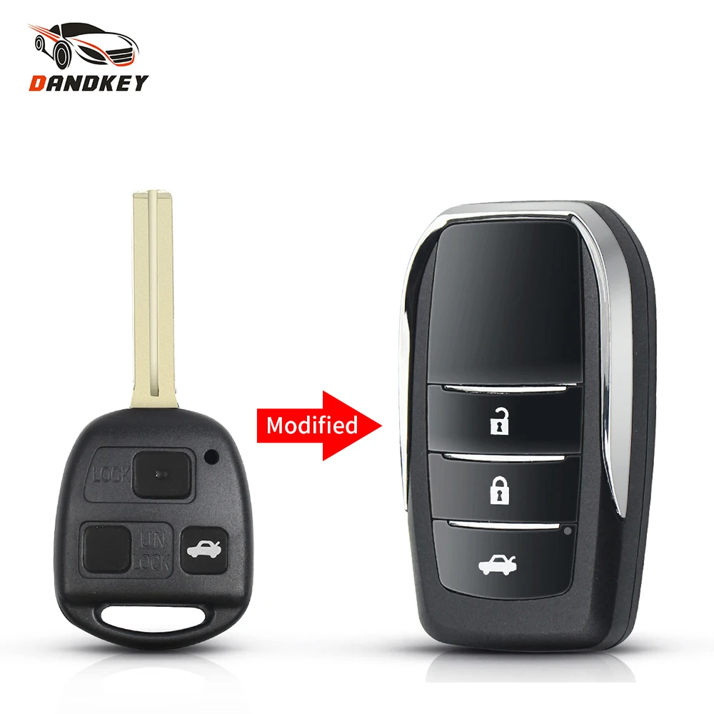 Dandkey 2/3 Buttons Modified Flip Folding Remote Key Shell for Lexus RX300 LS400 LS430 ES330 SC430 IS300 LX470 RX330 RX350 GS300