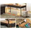 61" L Shaped Desk with 7 File Drawers, Gaming Desk with LED Light & Power Outlet, Reversible Home Office Desk 5