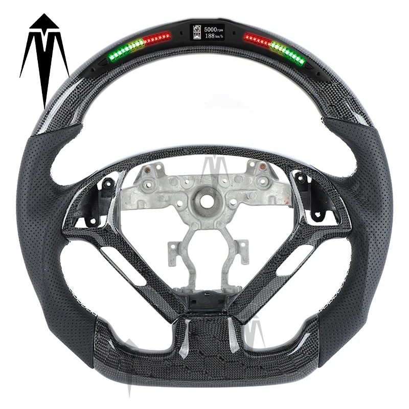 

Custom Alcanta-r led carbon fiber steering wheel For EX35 G25 EX25 EX30 G37 G35 racing wheel convertible