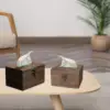 Wooden Tissue Box Facial Hand Towel Storage Tray Napkin Holder Tissue Box Holder for Vanity Bedroom Night Stand Living Room 3