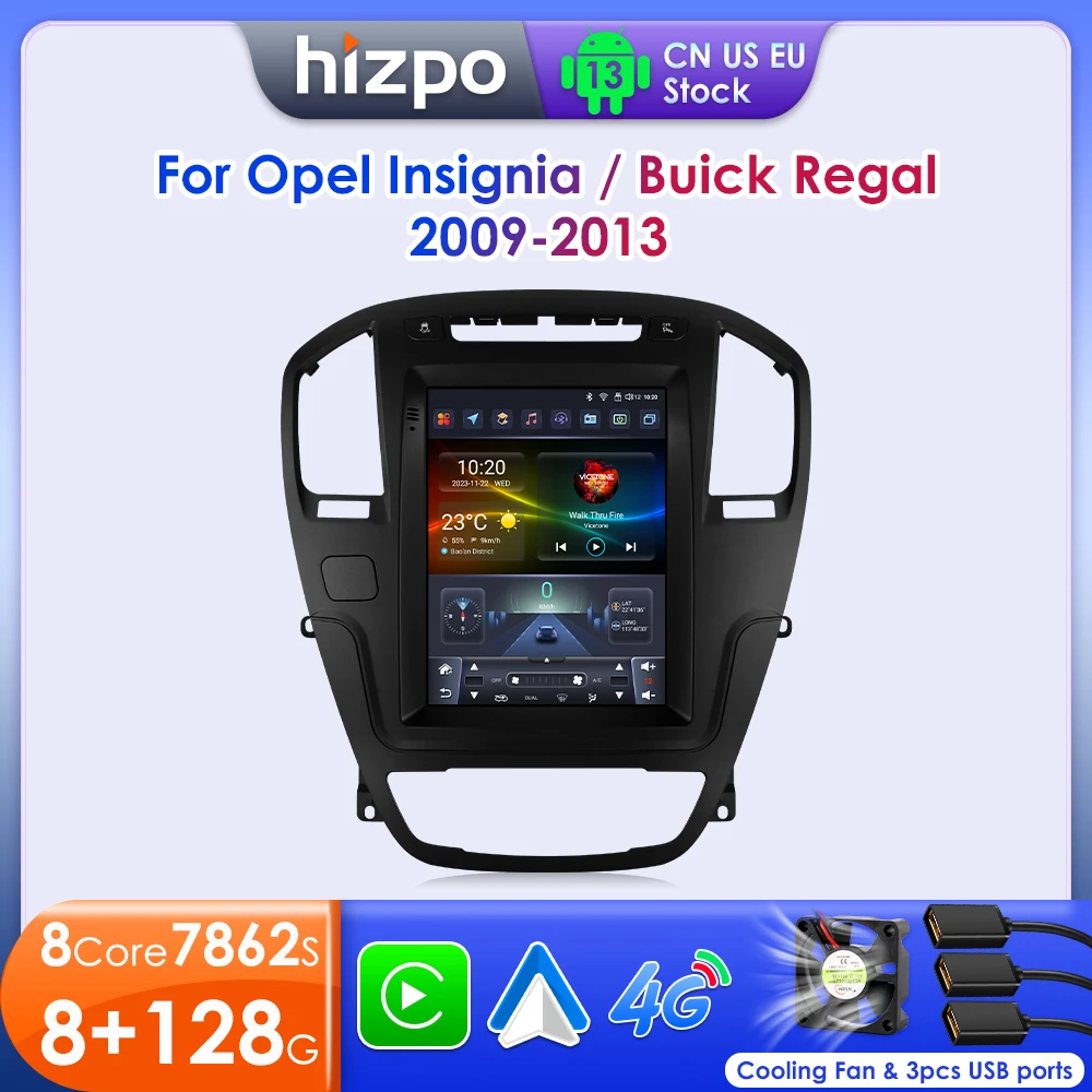 Фото Мультимедийная система Hizpo для автомобилей Buick Regal, Opel Insignia 2009-2013, Android 13, 9,7 дюйма №1