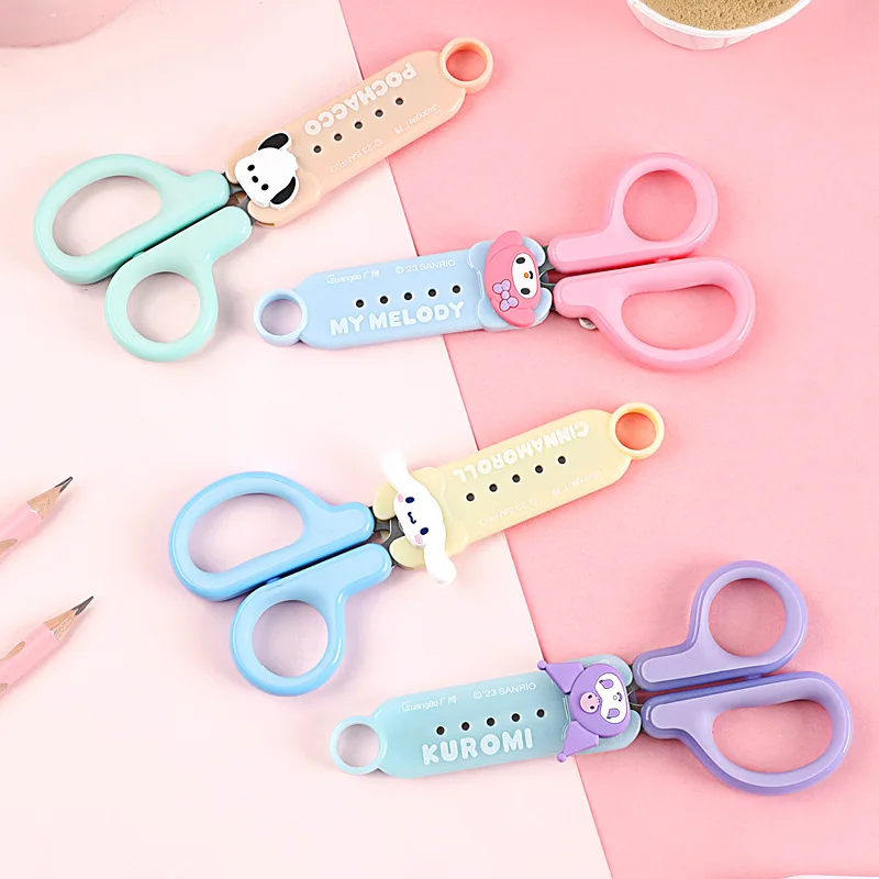 산리오 문구류 어린이 가위, 쿠로미 멜로디 학생 수제 가위, 도매, 6-24 개, 새로운 모델