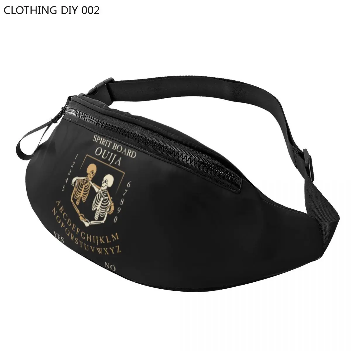 

Spirit Board Ouija With Skeletons Fanny Pack Women Men Custom Witchcraft Crossbody Waist Bag for Running Phone Money Pouch