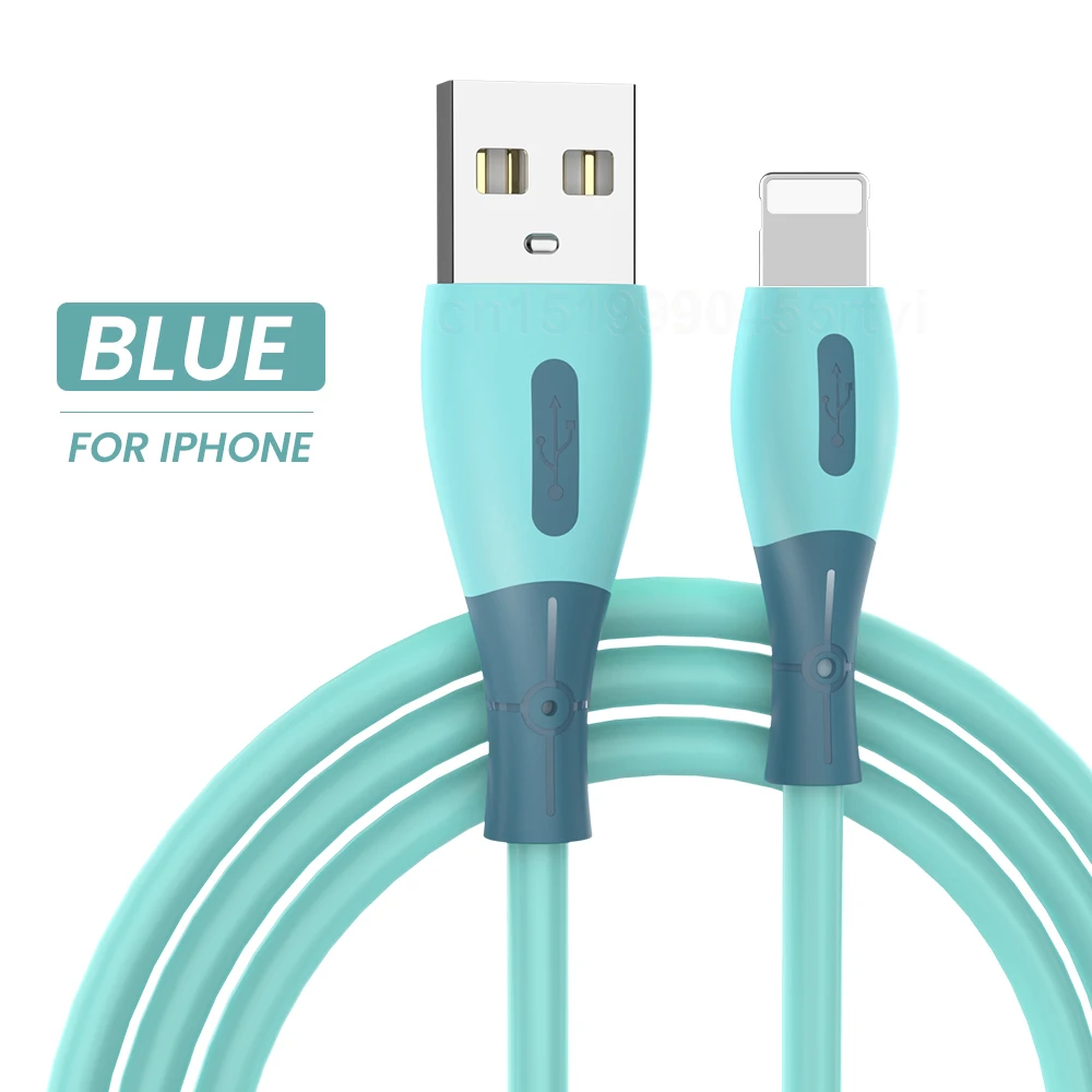 Liquid Silicone USB Cable For iPhone 13 11 12 Pro X XR XS 8 7 6 6s Max