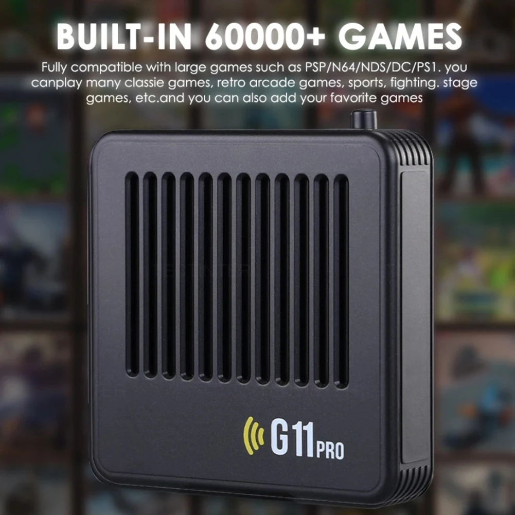 60000 Games Stick G11 Pro Video Game Box Console 2.4G Double System Wireless Controller 64G/128G/256G Portable Retro Game Box