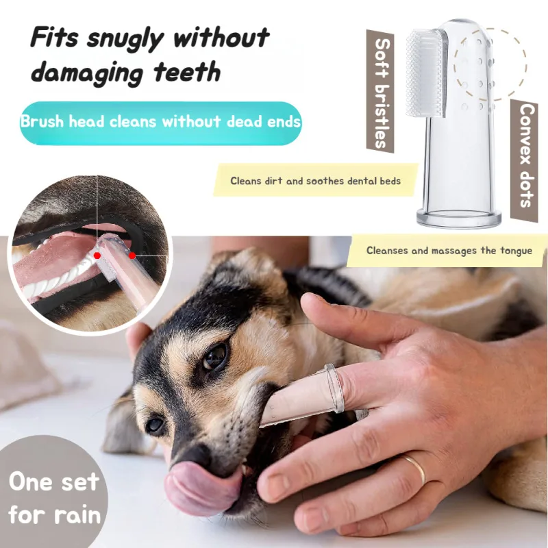 Finger cover for pets Silicone cleaning supplies soft cat dog small dog special finger cover