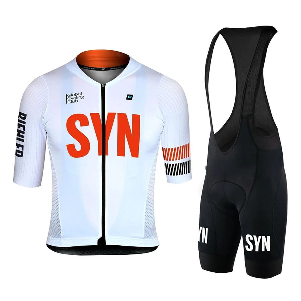 2024 Summer Short Sleeve Cycling Jersey Men White SYN Cycling Clothing Bicycle MTB Sets Ropa Ciclismo Hombre
