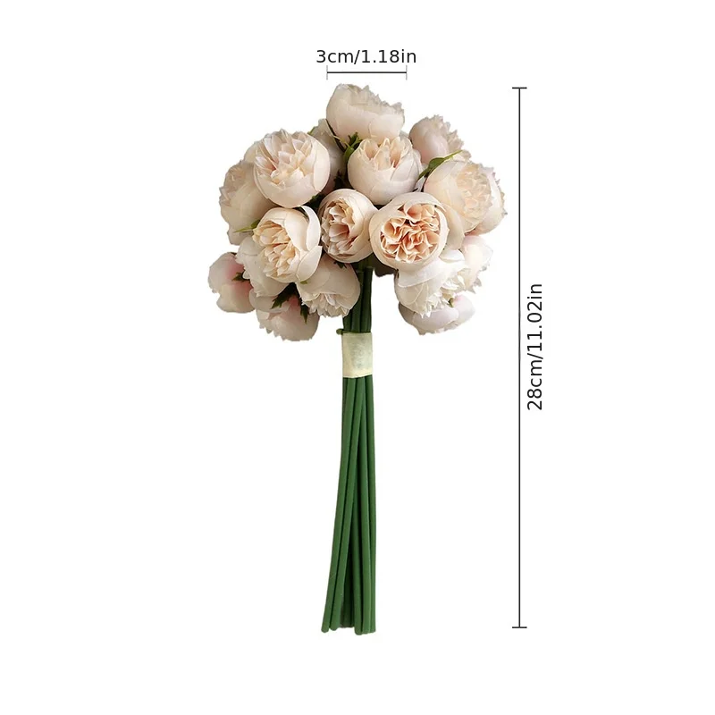 Silk Flowers Peony Artificial Flowers Rose Bouquet 27 Heads artificial plants artificial flowers artificial flower bouquet artificial flower Table Flower Arrangement Bride Wedding Home Decoration Fake Flower