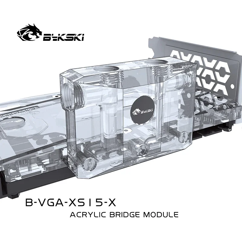 Bykski em Forma de l Ponte Módulo para Gpu Bloco de Água Acrílico Multifuncional Mudança de Direção Superior-lado B-vga-xs15-x