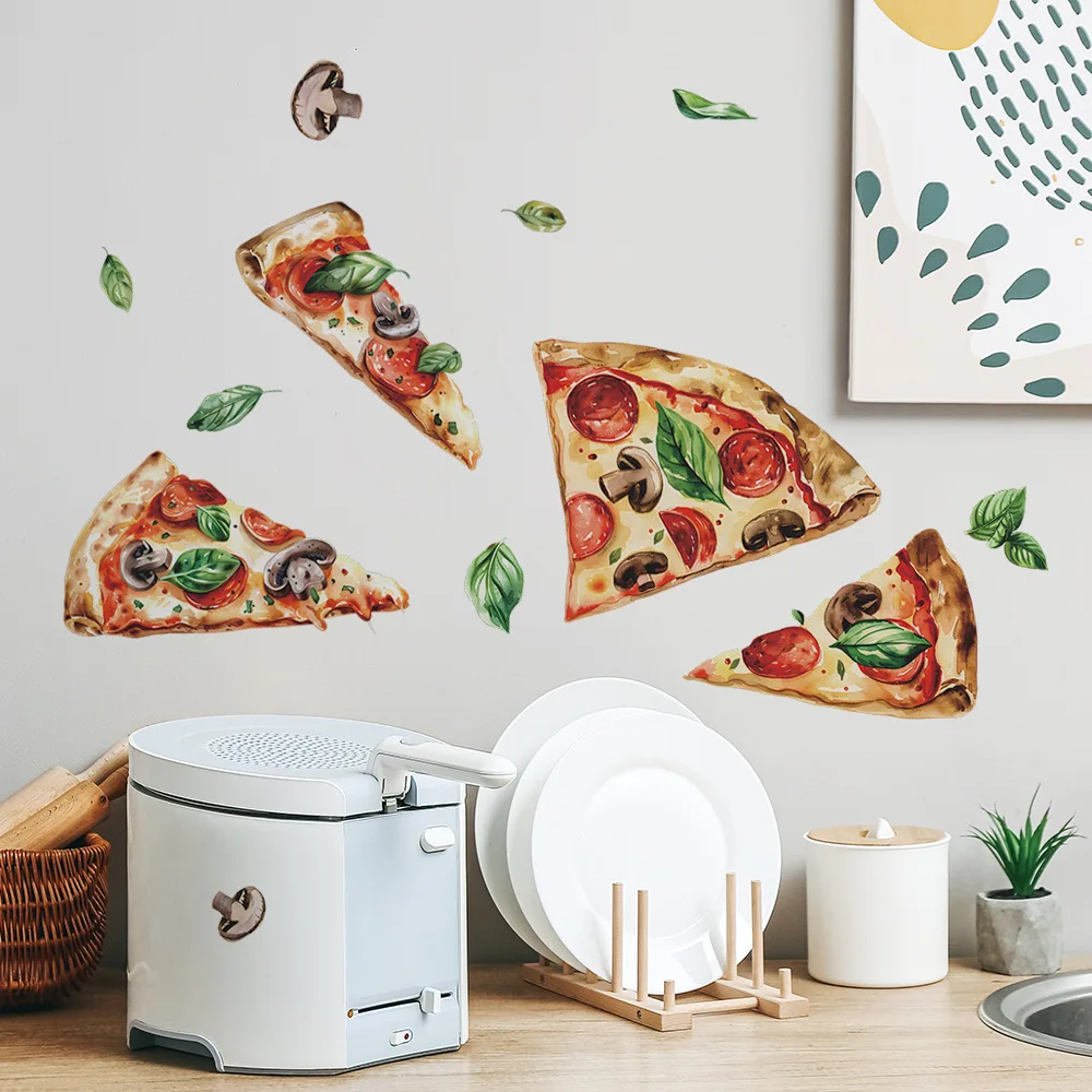 Wall Stickers Kitchen Restaurant Pizza Background Decor PVC 1PCS