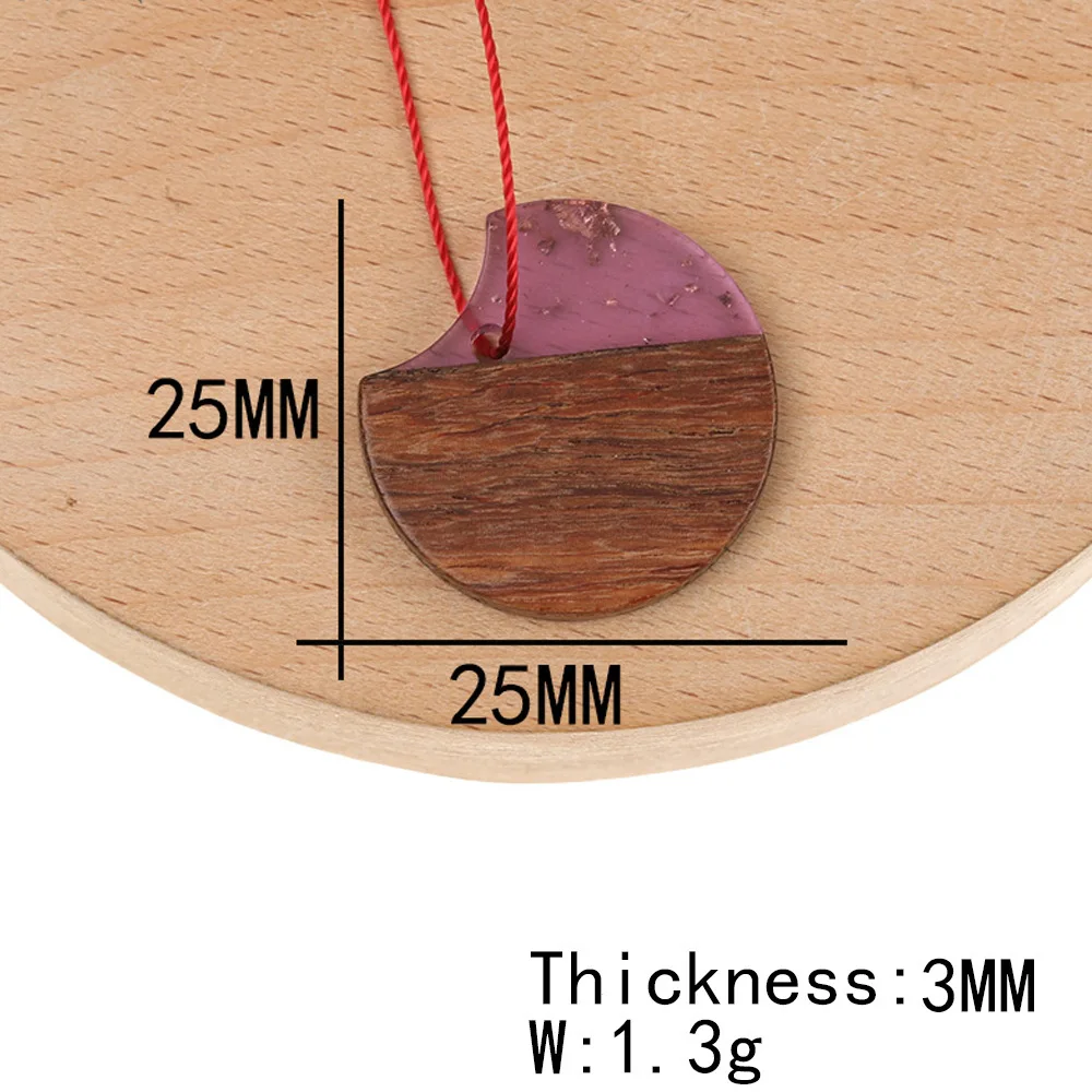 10Pcs Flat Round Resin Wood Pendant Charms with Paillette for DIY Earrings Necklaces Making Jewelry Crafting Accessories 25x25mm