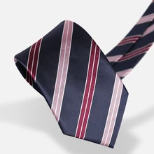 

Top Quality Men's Ties Fashion Classic Business Silk Tie For Men Brand Designer 8 CM Blue Pink Red Striped Necktie Male Gift