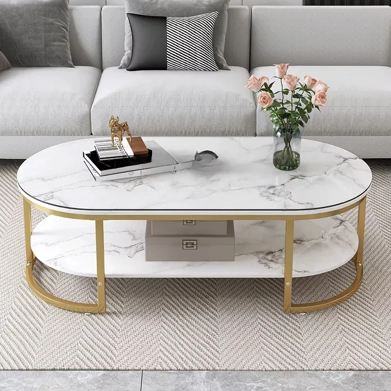 

Marble Luxury Coffee Table Modern Nordic Living Room Iron White Coffe Table Center Console Table Dining Muebles Home Furniture