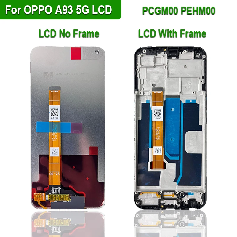 Oppo A93 5G LCD 터치 스크린 디지타이저 어셈블리 교체 부품, PCGM00 PEHM00 프리미엄 LCD, 6.5 인치 디스플레이