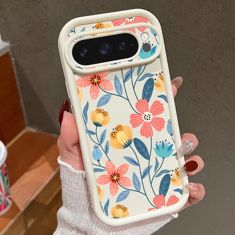 Vibrant Floral Shockproof Phone Case in Solid Colors