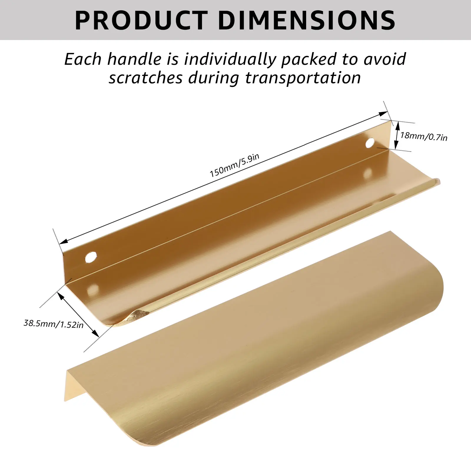 Description Picture 5 of item20/26Pcs Gold Black Hidden Handles Long Kitchen Cabinet Pulls Drawer Edge Finger Pulls Adhesive Non-punch Furniture